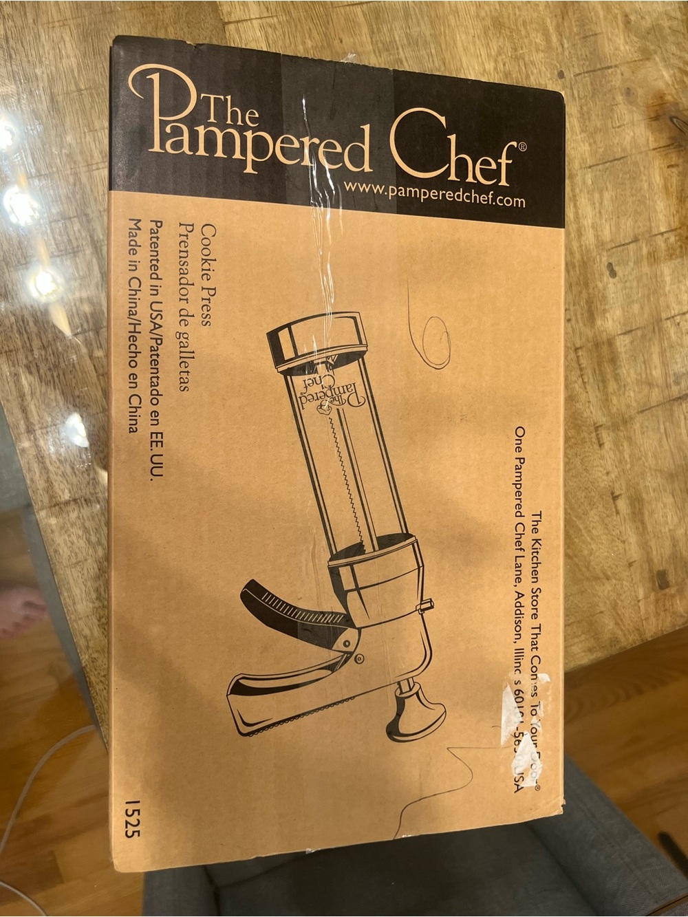 The Pampered Chef Cookie Press - Brown/Tan Packaging